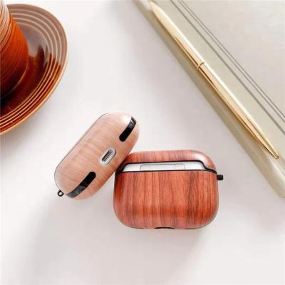 China Shockproof Suitable For AirPods Pro 3 Creative Wooden Grain IMD Earphone Shape For Airpods 2 for sale