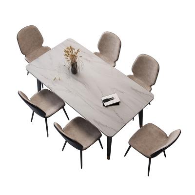 China Adjustable (height) Wholesale Italian Sintered Stone Dining Table Luxury Dining Table Set With Chairs for sale