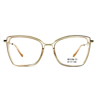 China BD137M Vintage Quadrat Frauen Acetat Metallbrille angepasste Farbe zu verkaufen