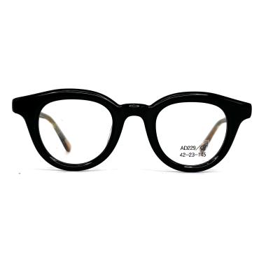 China AD229 Chic Unisex Round Acetate Sheet Eyeglasses with 145mm Temple Length for sale