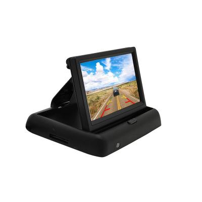 China Good Quality RGB Foldable 5 Inch Car LCD Monitor Reverse Video Monitor Dashboard TFT 800*RGB*480 HD Small Reversing Monitor for sale