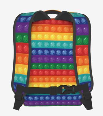 China Waterproof Stirrer Toys Pop It School Book Backpack Toddler Sound He Stir Bag Silicone Pop It Toy Backpack for sale