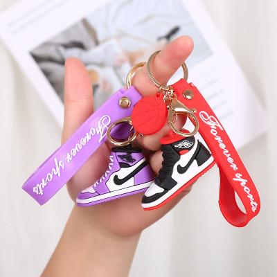 China Personalized AJ Key Chain Car Key Chain Creative Bag Flexible Stereo Pendant Glue Men's and Women's Sneakers Small Pendant Gift for sale