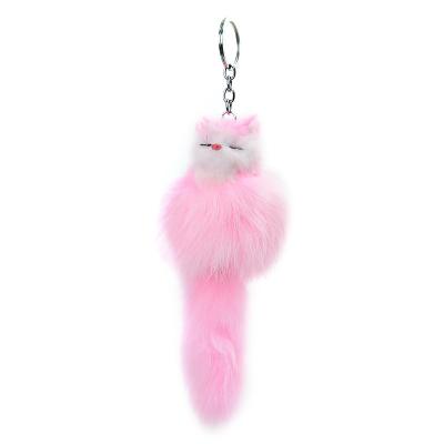 China New Car Key Chain Fox Plush Fox Key Chain Plush Pendant Explosion Korean Creative Gift Pendant Bag for sale