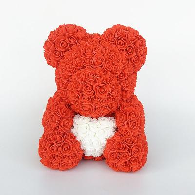 China Rose Bear Gift Box Heart Hugging Bow Tie Customized for sale