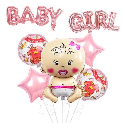 China Festival Decoration Pick Heart Star Baby Round Balloon Set For Kids Birthday Party Decoration Happy Birthday Banner Set Boy Girl Birthday Decorations for sale