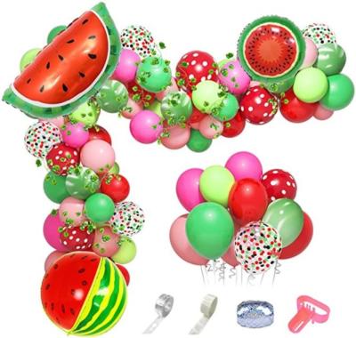 China 110Pcs/set latex Hawaiian balloon chain decoration summer party watermelon vine balloon set set birthday background layout for sale