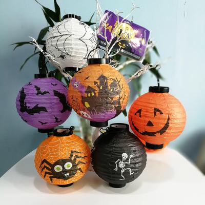 China China Halloween Decorations Paper Lanterns Hanging Lantern Spider Skeleton Pumpkin For Indoor Outdoor Halloween Decor - Party Supplies for sale