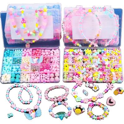 China Toy Creative Loose Spacer Beads Handmade Beaded Children DIY Decoration Opener Making Jewelry Kit Girl Toy Gift Bracelet Necklace for sale