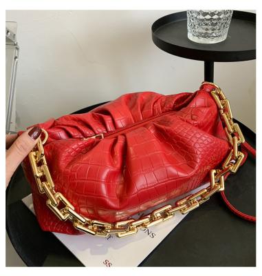 China Women Fashion Designer Fashion Women Crocodile Pattern Grain Waist Bag Sling Bags Elegant PU Leather Fanny Pack Chain Shoulder Bag for sale