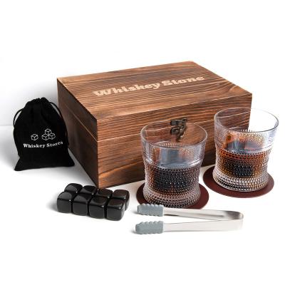 China Agriculture Craftsman Crafted Scottish Cooling Rocks Bourbon Glass Table Coasters Whiskey Stones Gift Set for sale