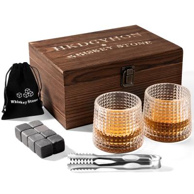 China WEIBU 8 Agriculture Granite Cooling Whiskey Rocks Whiskey Stones and Whiskey Glass Gift Boxed Set for sale