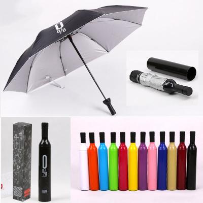 China Agriculture WEIBU Wine Bottle Shaped Customized Logo Gift Advertising Promotional Folding Umbrella for sale