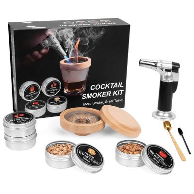 China Giftset Cocktail Smoker Kit with Torch, Four Kinds of Wooden Smoker Chips for Whiskey and Bourbon for sale