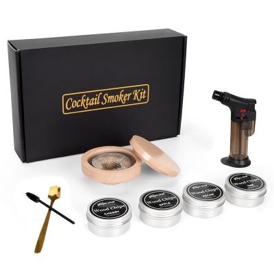 China Best Wooden Whiskey Smoker Kit For Drinks Cocktail Smoker Kit With Old Fashioned Torch Party Gift Cocktail Smoker for sale