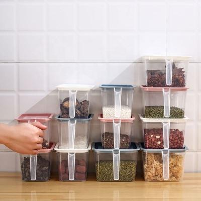 China Sustainable Boxes Refrigerator Fridge Square Handle Food Storage Organizer Plastic Storage Containers With Lids for sale