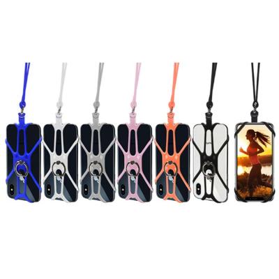 China Universal Shockproof Phone Lanyard Ring Holder Silicone Mobile Phone Lanyard Neck Strap Phone Case for sale