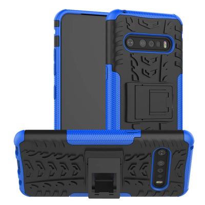 China Shockproof shine shockproof tpu+pc case for LG V60 heavy kickstand rugged phone case for sale