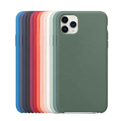 China With Microfiber Lining Best Liquid Silicone Phone Cases Cover For iPhone 11 and iPhone 11 Pro Max Apple Logo Original Case for sale