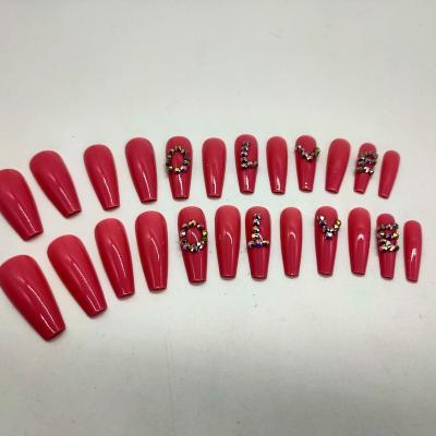 China 2022 Hot New Design Designed Press On Nails Shape Unique Design Long Style Luxury Nails Wholesale Price for sale