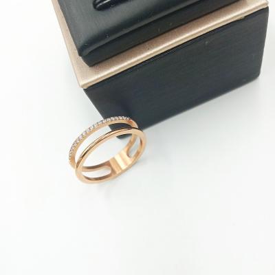 China Fashion CLASSIC Minimalist Stackable 18K PVD Gold Plated Stainless Steel Eternity Women Rings Jewelry for sale