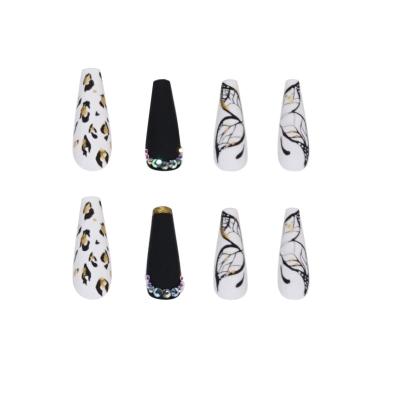 China Good Design Supplier Best Selling Various Type Custom Shiny Artificial Nails Design Coffin Press On Nails Tips for sale