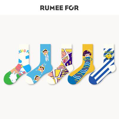 China QUICK DRY female Japanese cute style tube socks cartoon net red all-match college outside wearing women's socks for sale