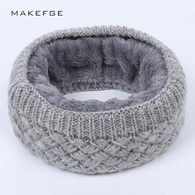 China Popular daily wear scarf winter warm men's and women's scarves solid color wool knitted plus thick velvet neck to cover European and American scarf for sale