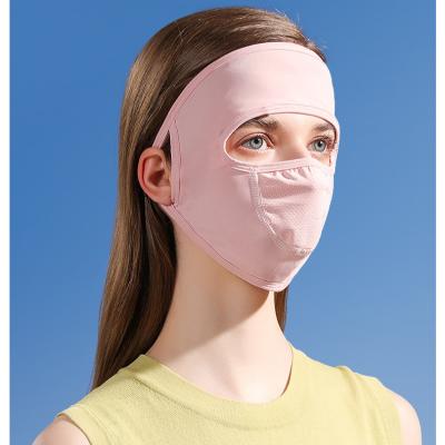 China Sunscreen Full Face Mouth And Nose Ear Sunscreen Sunscreen Ice Silk Mask Breathable Skin-friendly Adjustable Summer Breathable for sale