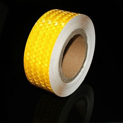 China Reflective Sticker For Light 2'' x 50m Fluorescent Tape Yellow Durable for 1-3 Years for sale