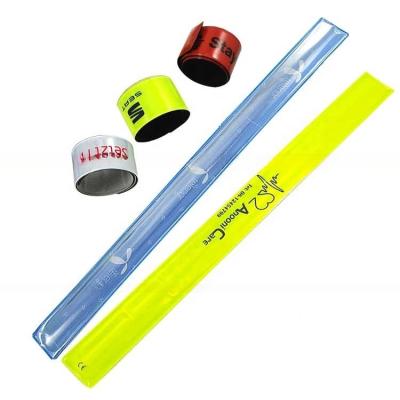 China Adjustable Fluorescent Sports Slap-Wrap Ankle Band Reflective PVC and Steel Sheet Slap Wrist Strips for sale