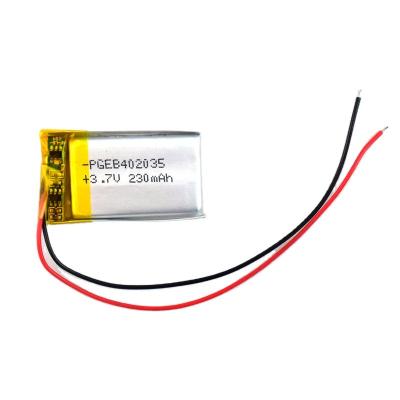 China Home appliance hot sale 402035 lipo 3.7v battery 240mah for digital devices for sale