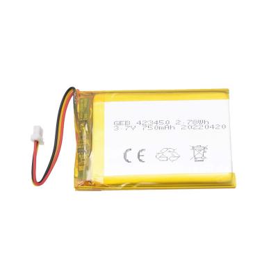 China Rechargeable Toys Li-ion Lithium Polymer 423450 3.7v 750mah Battery for sale