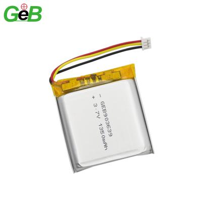 China Rechargeable toys GEB Li ion 903639 3.7v 1350mah lithium lipo polymer battery for main set for sale