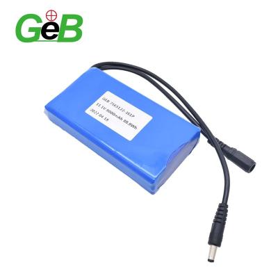 China Long Cycle Life GEB Customized 3s1p 7565122 Lithium Polymer 11.1V 8000mah Lithium Polymer Battery Pack With DC Connector for sale