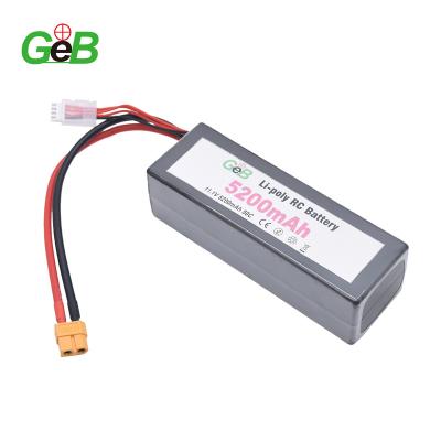 China GEB High Quality 3S 11.1V 50C 5200mah Rechargeable Long Cycle Life RC Car Lipo Battery Pack With XT60 Connector For RC Car for sale