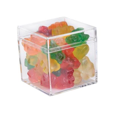 China You Can Find Cosmetics Easily 2*2*2 Inches Acrylic Plastic Box With Lid Small Cube Case Mini Party Gift Wedding Candy Box Jewelry Plastic Display Candy Boxes for sale