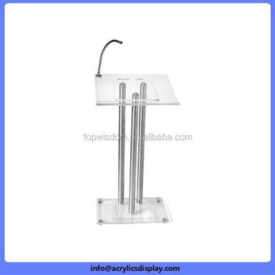 China New fashion modern hot promotion custom white acrylic podium stand for sale