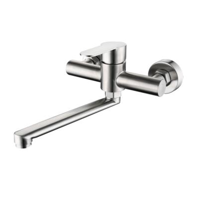 China Thermostatic Faucets Innovative Function Long-mouth Sink Brushed Stainless Steel Sink Faucet for sale