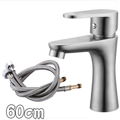 China Thermostatic Faucets 304 Stainless Steel Hot And Cold Brushing Single Handle Basin Faucets Basin Faucets For Bathroom Basin for sale