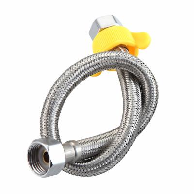 China Modern 304 Stainless Steel Braided Hose For Kitchen Faucet Hot And Cold Water Double Hose Lock For Basin Faucet for sale