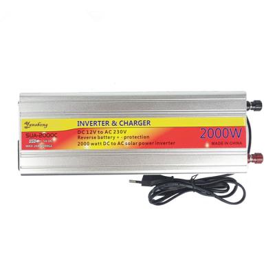 China 2000W Charger Inverter DC12V To AC220V 2000W Car Power Inverter Build In 10A Battery Charger 312*105*64mm for sale