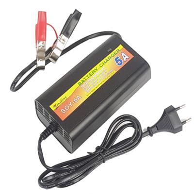 China 12V 5A Lead Acid Battery Charger 12V 5A Lead Acid Battery Fast Charger 12V 5A Battery Car Portable Smart Lead Acid/AGM/Gel Battery 5A Charger for sale