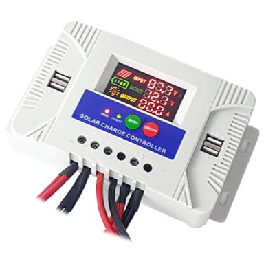 China High Quality Solar Charger Controller Regulator 50A 12/24V 50A PWM Charge Controller with 2.1A USB and LCD Display for sale