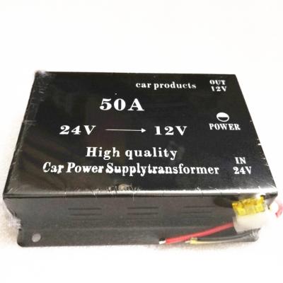 China Car Voltage Converter 50A Car Power Supply Transformer DC24V to DC12V 50A Charger Converter for Electric Car for sale