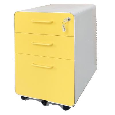 China High Quality Home Hotel Office Bank OUBAO 3 Drawer Steel Desk Use Mobile White Metal File Storage Pedestal Cabinet for sale