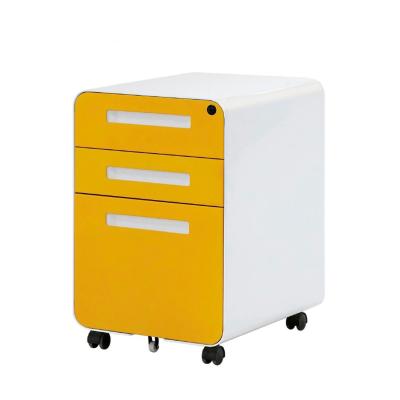 China Hotel Office Bank OUBAO Gray 3 Drawers Archivador Drawer Pedestal Home High Quality Mobile Filing Cabinets for sale