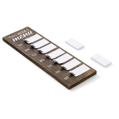 China China Vintage Rustic Wooden Farmhouse Weekly Menu Board with Clips and Mini Sticky Note Display for sale