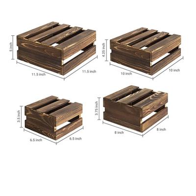 China China Crate Storage Display Slatted Gift Box Stacking Market Wooden Rustic Display Decoration Storage Wooden Handmade Painted Home Model for sale