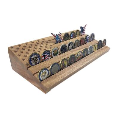 China Handmade Custom Coin Holder Display Storage Coin Rack Wooden Plant Stand Sockets for sale